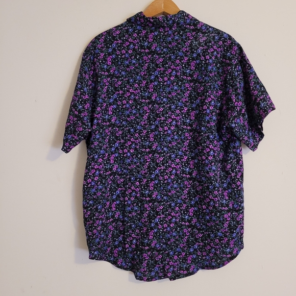 Vintage GUESS by Georges Marciano Floral Short Sleeve Button Down Flowy - Picture 8 of 10